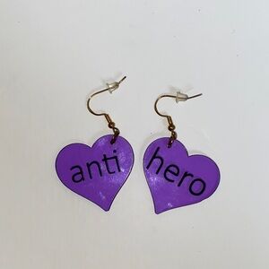 Taylor Swift Purple Heart 'Anti Hero' Earrings